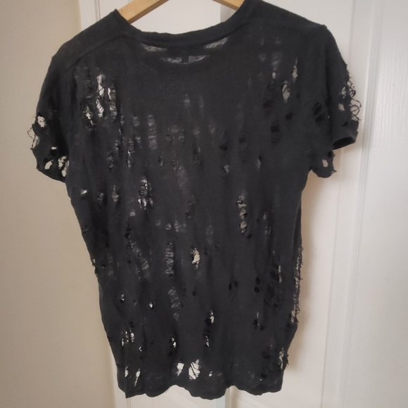 IRO X Revolve Clay Distressed Tee Shirt XS 100% Linen - Picture 4 of 5